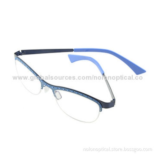 New style stainless steel spectacle frames with demo lens, customized logo